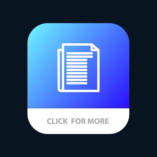 Dokument, Notiz, Bericht, Papier-App-Taste. Android und iOS — Stockvektor