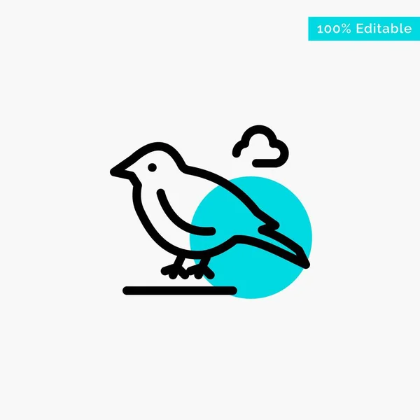 Pássaro, Britânico, Pequeno, Sparrow turquesa destaque círculo ponto V — Vetor de Stock