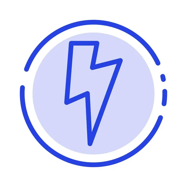 Twitter, Power, Media Blue Dotted Line Icon — стоковый вектор