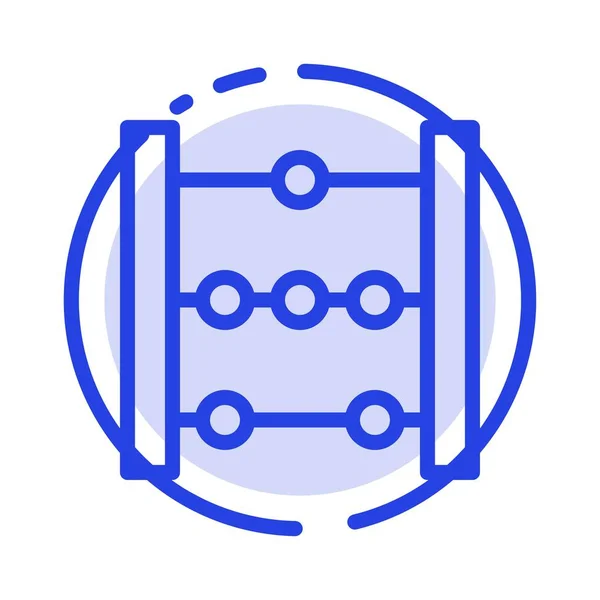 Abacus, Education, Math Blue Dotted Line Icon — стоковый вектор