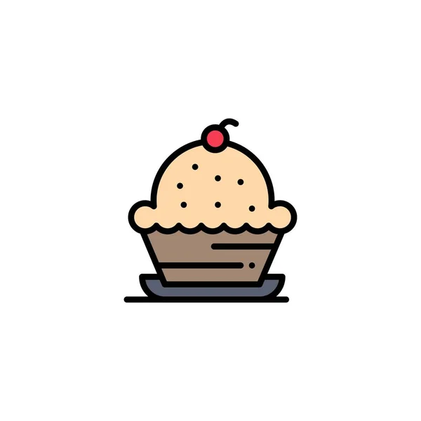 Tårta, dessert, muffin, Söt, tacksägelse Business logo templat — Stock vektor