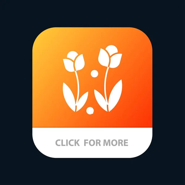 Flora, Blume, Natur, Rose, Frühling mobile App-Taste. android ein — Stockvektor