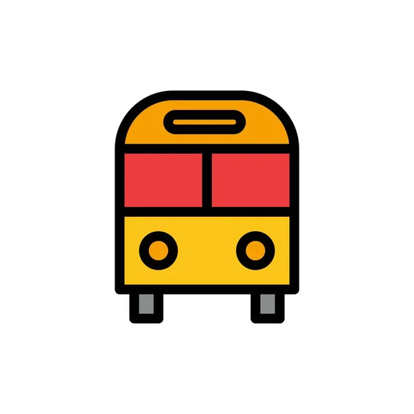 Авто, автобус, доставка, логістичний, транспортний плоский колір ікони. Векторний — стоковий вектор