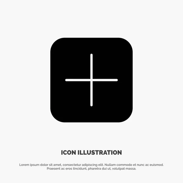 Instagram, plus, uppsättningar, ladda upp solid Glyph Icon Vector — Stock vektor