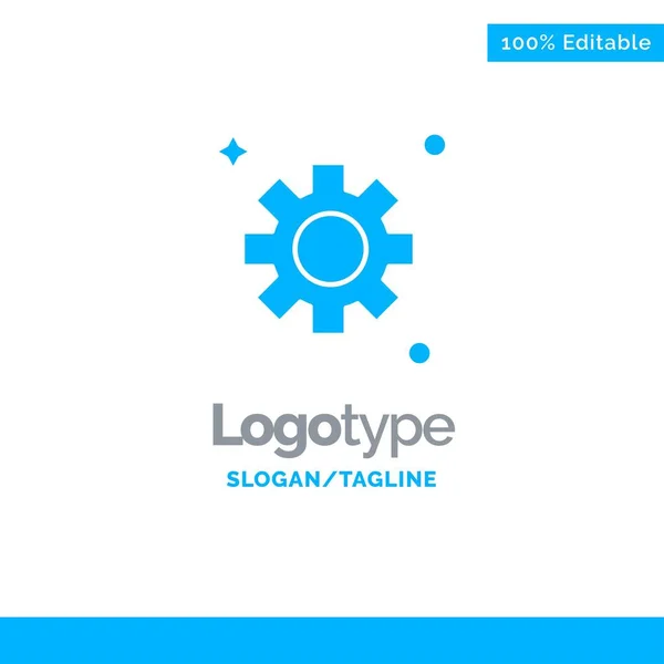 Plantilla de engranaje, ajuste, logotipo sólido azul Cogs. Lugar para Tagline — Vector de stock