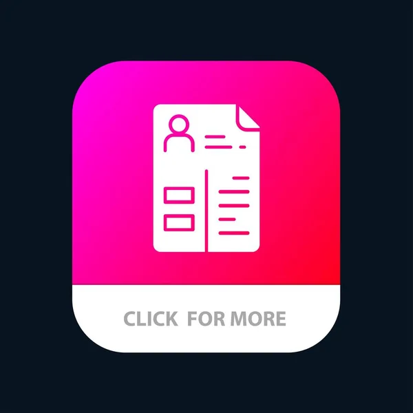 Curriculum, Cv, Job, Portfolio Mobile App button. Android и IO — стоковый вектор