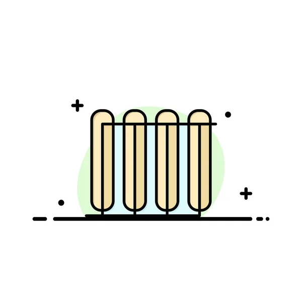 Bateria, Aquecedor, Quente, Radiador, Aquecimento Business Flat Line Fill — Vetor de Stock