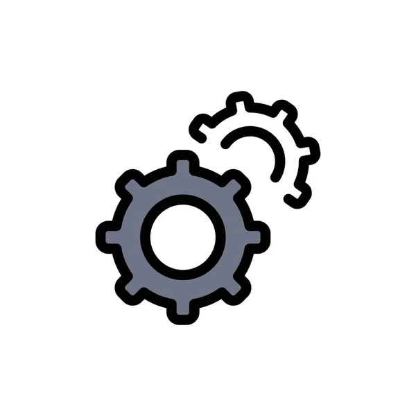 Gear, Gears, Setting Flat Color Icon. Векторный иконный баннер — стоковый вектор