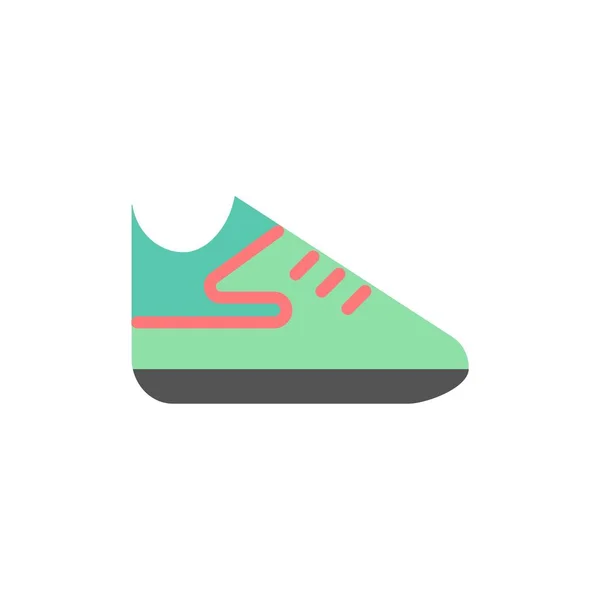 Bewegung, Schuhe, Sport flache Farbe Symbol. Vektor Symbol Banner tem — Stockvektor