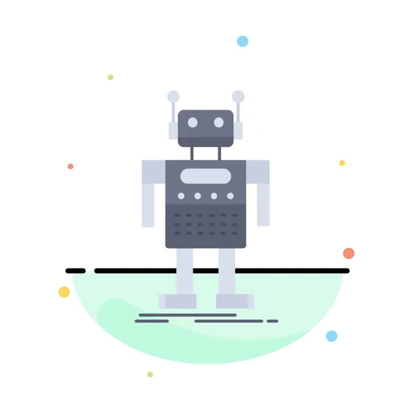 Робот, android, штучний, бот, технологія плоского кольору іконка Vect — стоковий вектор