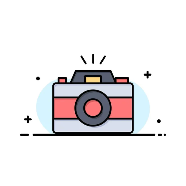 Appareil photo, image, photo, image Business Flat Line Filled Icon Ve — Image vectorielle