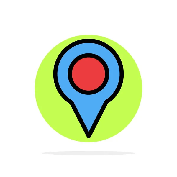 Ubicación, Mapa, Marcador, Pin Abstract Circle Fondo Color plano — Archivo Imágenes Vectoriales