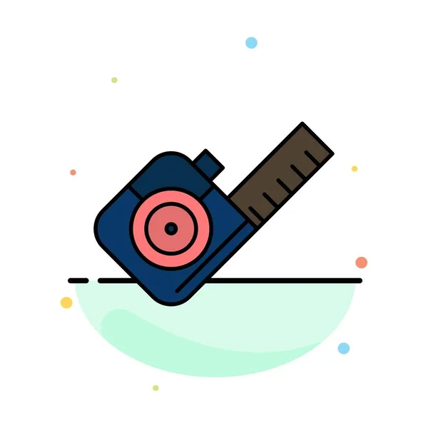 Measure, Measuring, Tape, Tool Abstrated Flat Color Icon Template — стоковый вектор