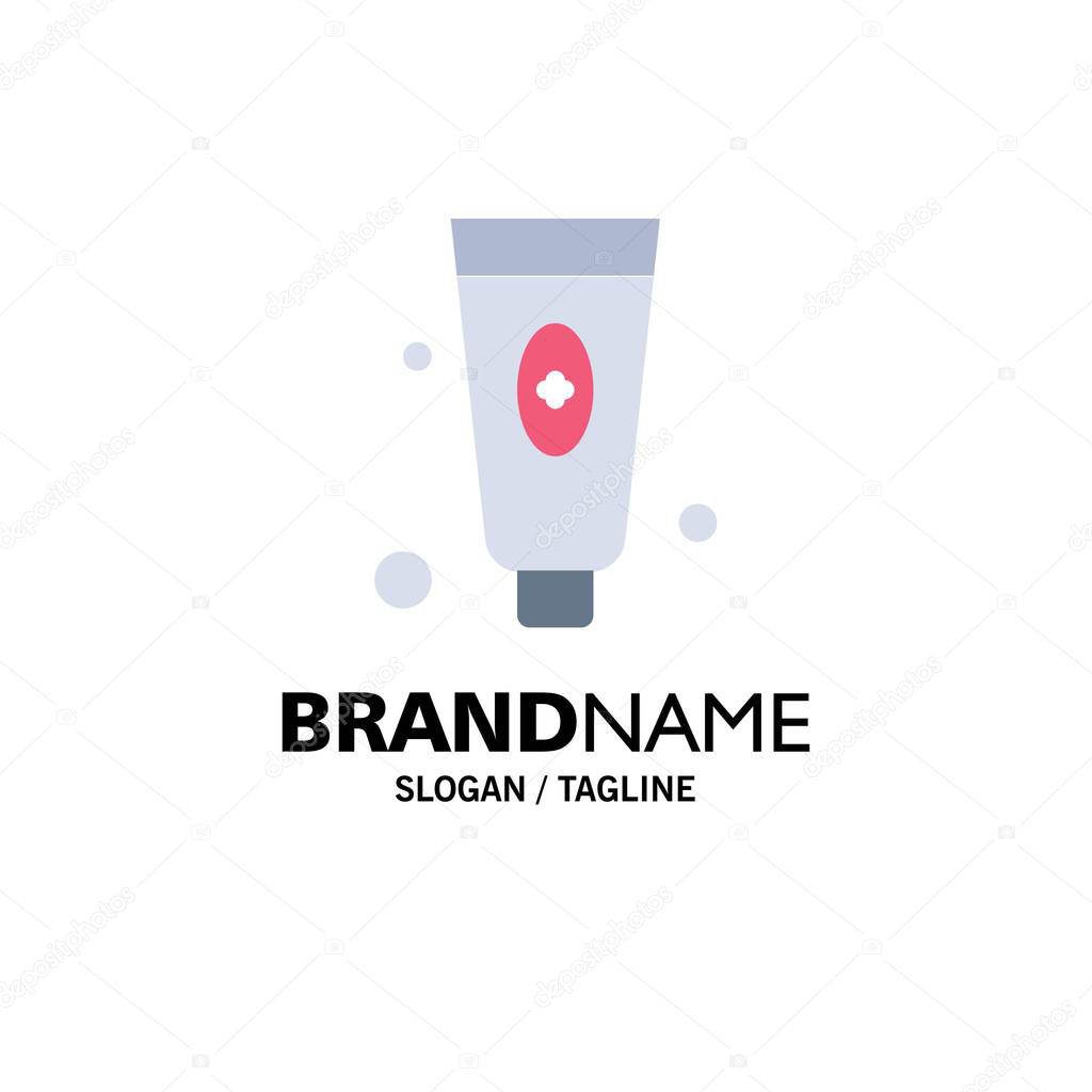 Beauty, Cosmetic, Face, Foam Business Logo Template. Flat Color