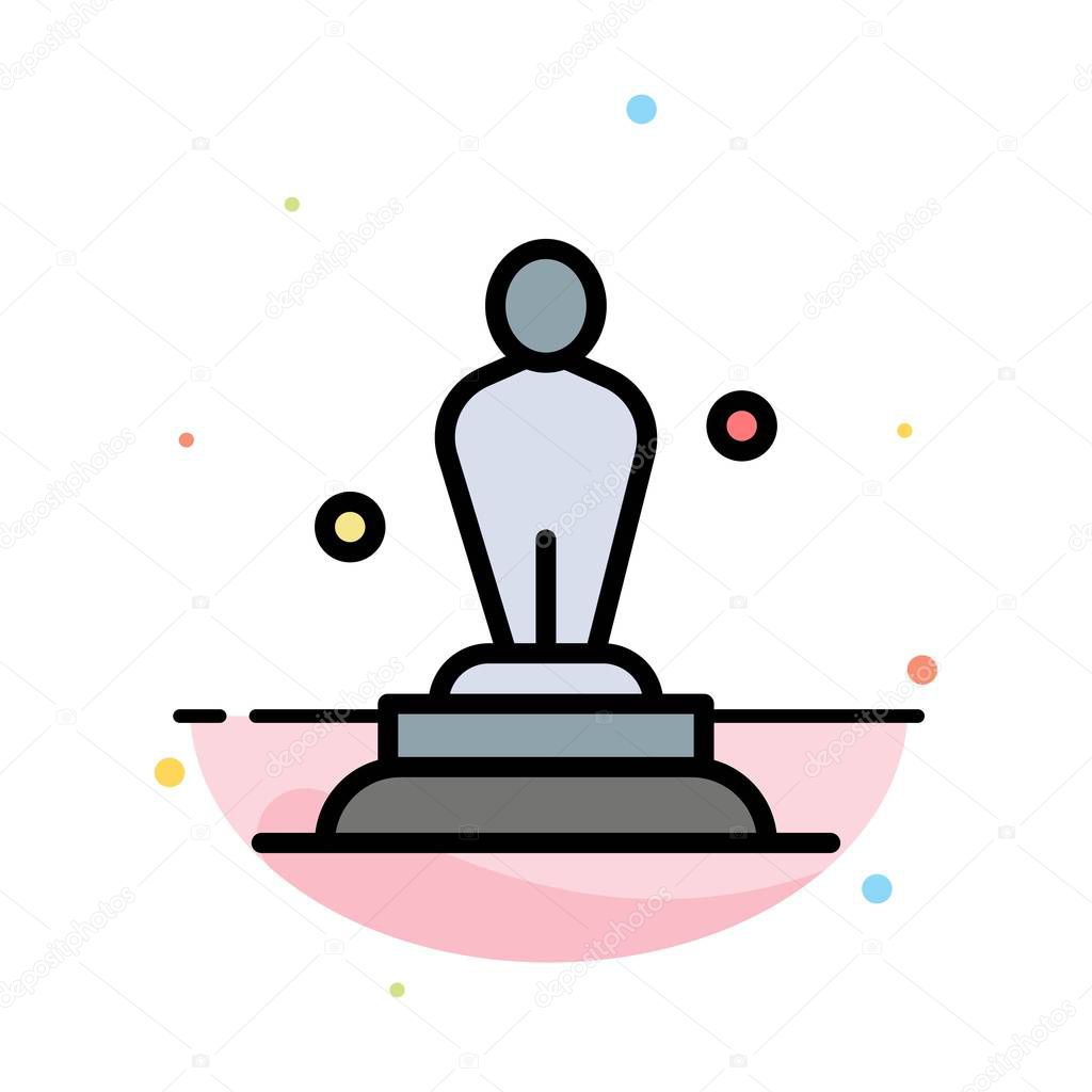 Academy, Award, Oscar, Statue, Trophy Abstract Flat Color Icon T