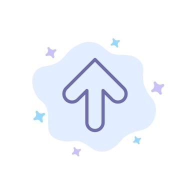 Ok, Ok, Yukarı, Soyut Bulut Arka Planında Mavi Simge Yükle