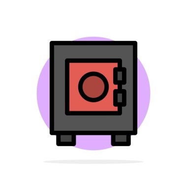 Locker, Lock, Kullanıcı Soyut Daire Arka Plan Düz renk Simgesi