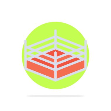 Boks, Yüzük, Güreş Soyut Çember Düz Arkaplan Renk Ic