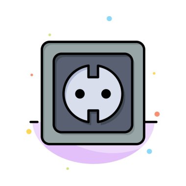 Elektrik, enerji, tak, güç kaynağı, soket soyut düz Col