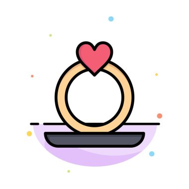 Halka, Kalp, Teklif Soyut Düz Renk Simgesi Şablonu