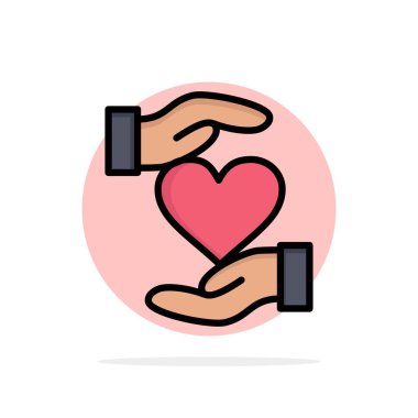 Heart, Give, Hand, Favori, Aşk Soyut Çember Arkaplan Fla