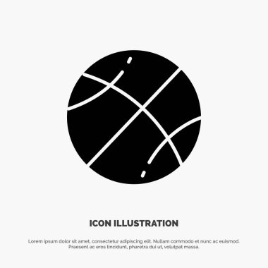Basketbol, Top, Oyun, Eğitim katı Glyph Icon vektör