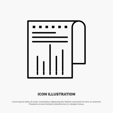 İş, Finans, Modern, Rapor Satırı Simge Vektörü