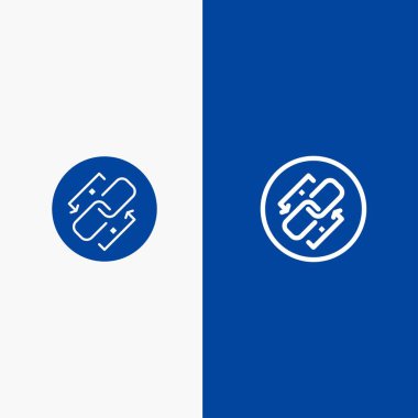 Bağlantı, Zincir, Url, Bağlantı, Bağlantı Hattı ve Glyph Solid simgesi Blu