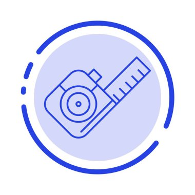 Ölçme, Ölçme, Bant, Takım Mavisi Noktalı Çizgi Simgesi