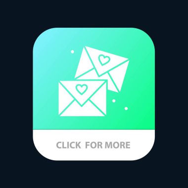 E-posta, Aşk, Gözlük, Düğün Mobil Uygulama Düğmesi. Android ve Ios