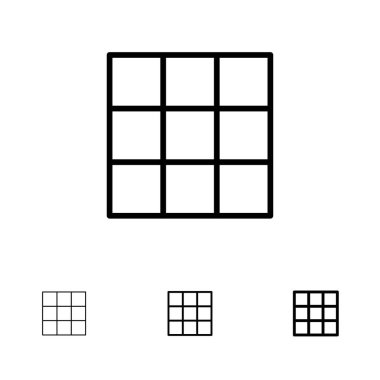 Menü, Ui, Basic Bold ve ince siyah çizgi simgesi kümesi