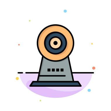 Kamera, Webcam, Güvenlik, Otel Soyut Düz Renk Simge Templat