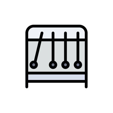 Fizik, Sarkaç, Bilim Düz Renk Simgesi. Vektör simgesi afiş Şablonu