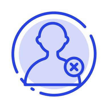 Sil, Adam, Kullanıcı Mavi Noktalı Çizgi Simgesi