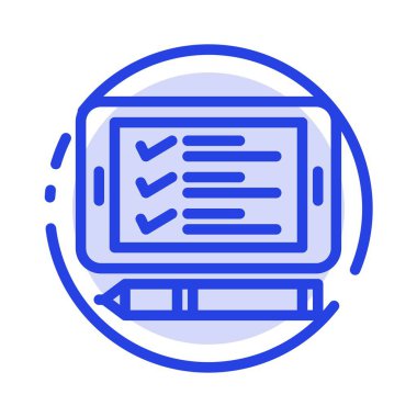 Telefon, Cep, Pin, Alışveriş Mavi Noktalı Hat Hattı Simgesi