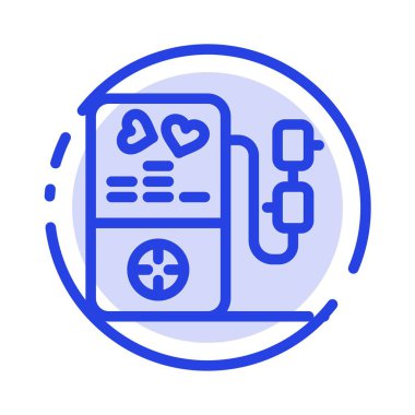 Mp3, Aşk, Kalp, Düğün Mavi Noktalı Çizgi Simgesi