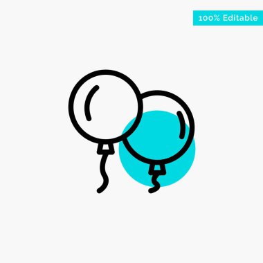 Balonlar, Fly, Bahar turkuaz vurgulamak daire noktası Vektör simgesi