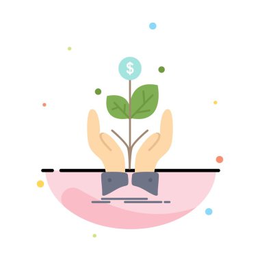 iş, şirket, büyüme, bitki, yükselişi Düz Renk Simge Vektör