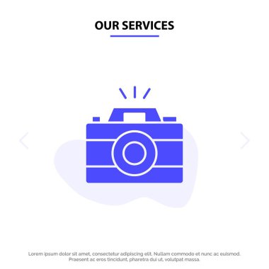 Hizmetlerimiz Kamera, Görüntü, Fotoğraf, Resim Katı Glyph Icon Web 