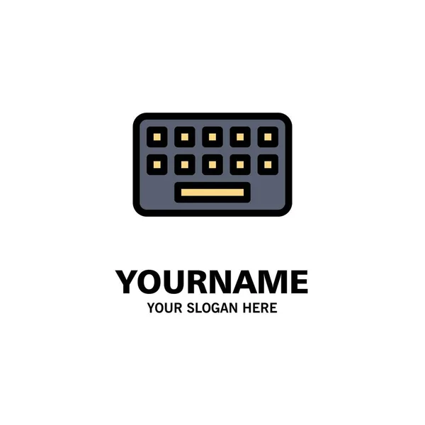 Toetsenbord, typen, bord, belangrijke business logo sjabloon. Platte kleur — Stockvector