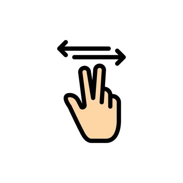 Χειρονομίες, χέρι, κινητό, αγγίξτε επίπεδη χρώμα εικονίδιο. Εικονίδιο διάνυσμα Bann — Διανυσματικό Αρχείο