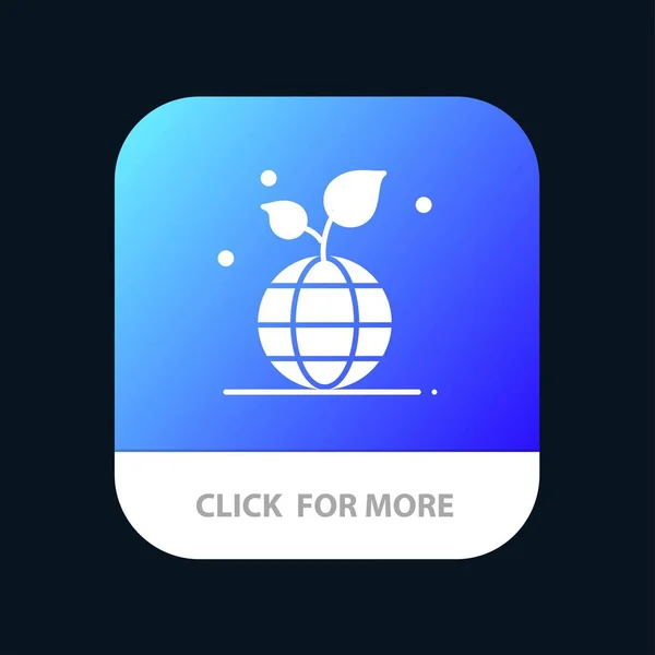 Crescimento, Eco, Amigável, Globe Mobile App Button. Android e IOS — Vetor de Stock