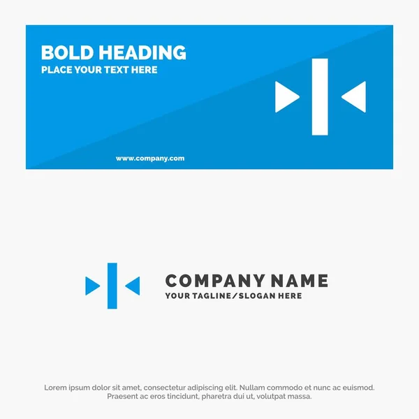 Lecture, Pause, Retour, Médias SOlid Icon Website Banner and Business — Image vectorielle