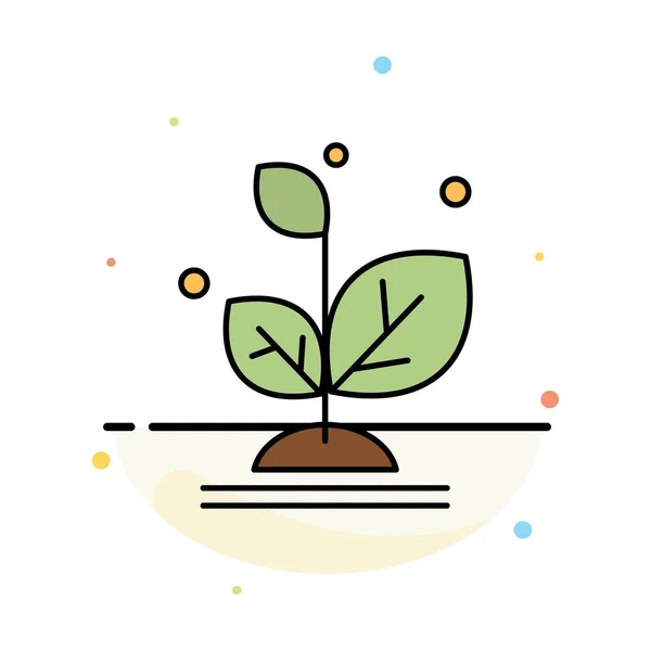 Plant, groeien, groei, succes abstracte platte kleur pictogram sjabloon — Stockvector