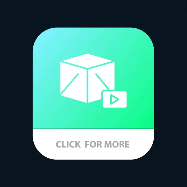 Taste, Medien, Play, Box mobile App-Taste. Androide und ios glyp — Stockvektor