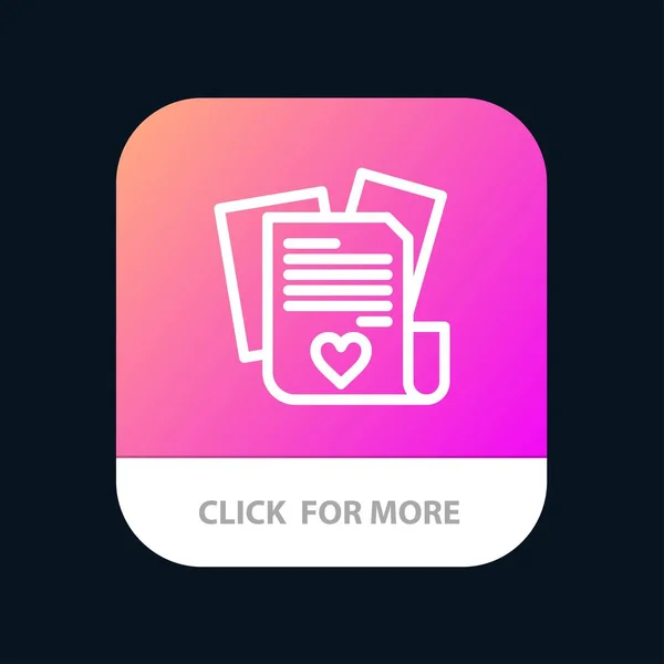 Datei, Liebe, Herz, Hochzeit mobile App-Taste. Android und ios li — Stockvektor