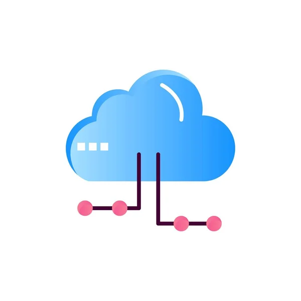 Cloud, Share, Computing, Netzwerk-Flat-Color-Symbol. Vektorsymbol b — Stockvektor