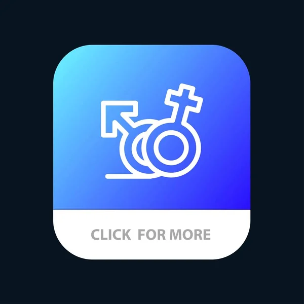 Género, Símbolo, Hombre, Botón de aplicación móvil femenina. Android e IOS — Vector de stock