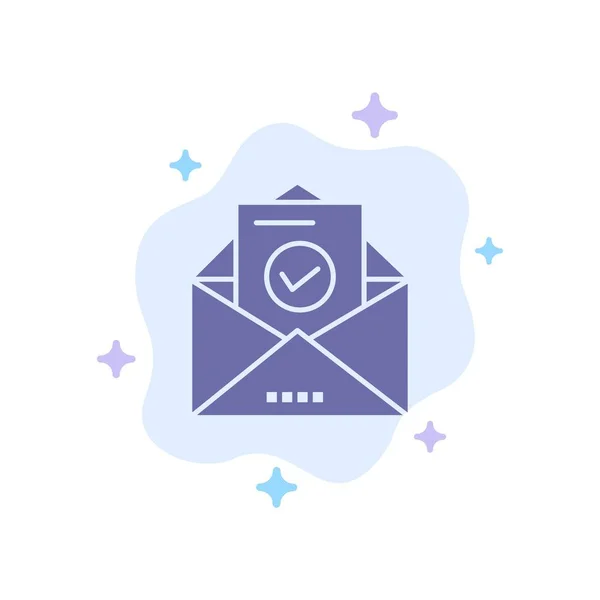 Αλληλογραφία, ηλεκτρονικό ταχυδρομείο, φάκελος, εκπαίδευση μπλε εικονίδιο στο αφηρημένο cloud BAC — Διανυσματικό Αρχείο