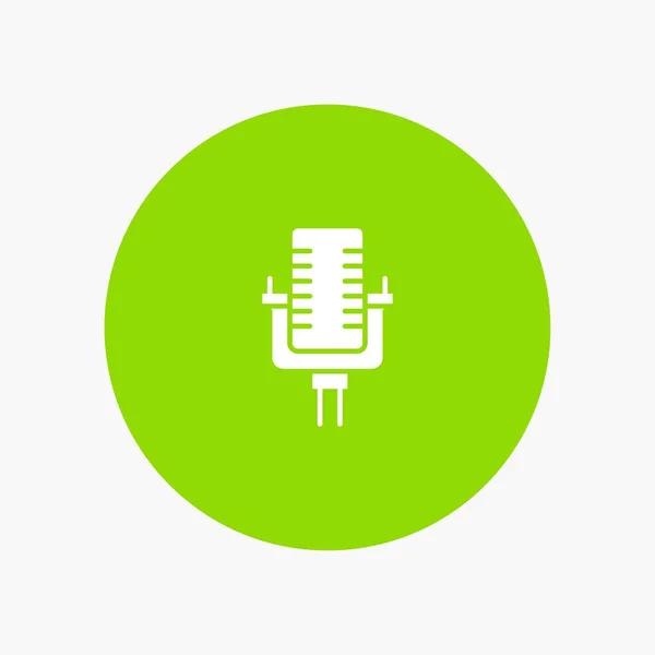 Microphone, Multimédia, Enregistrement, Chanson icône de glyphe blanc — Image vectorielle